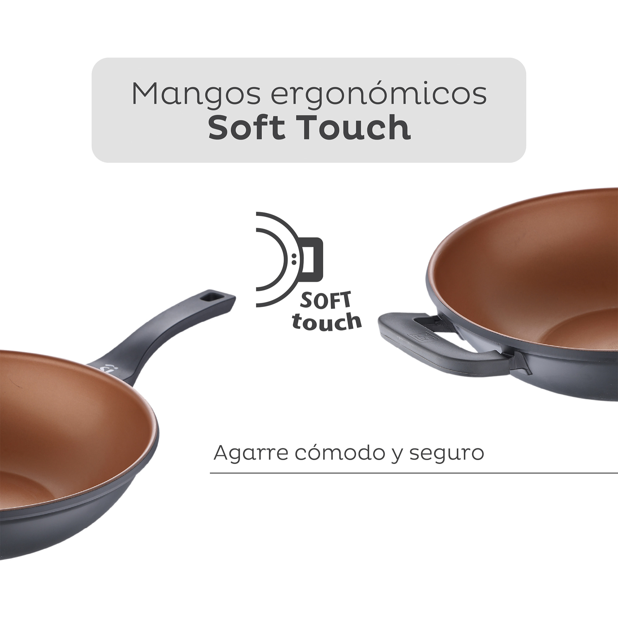 Wok 32 x 9,5 cm San Ignacio Bronze en aluminio fundido apto para induccion