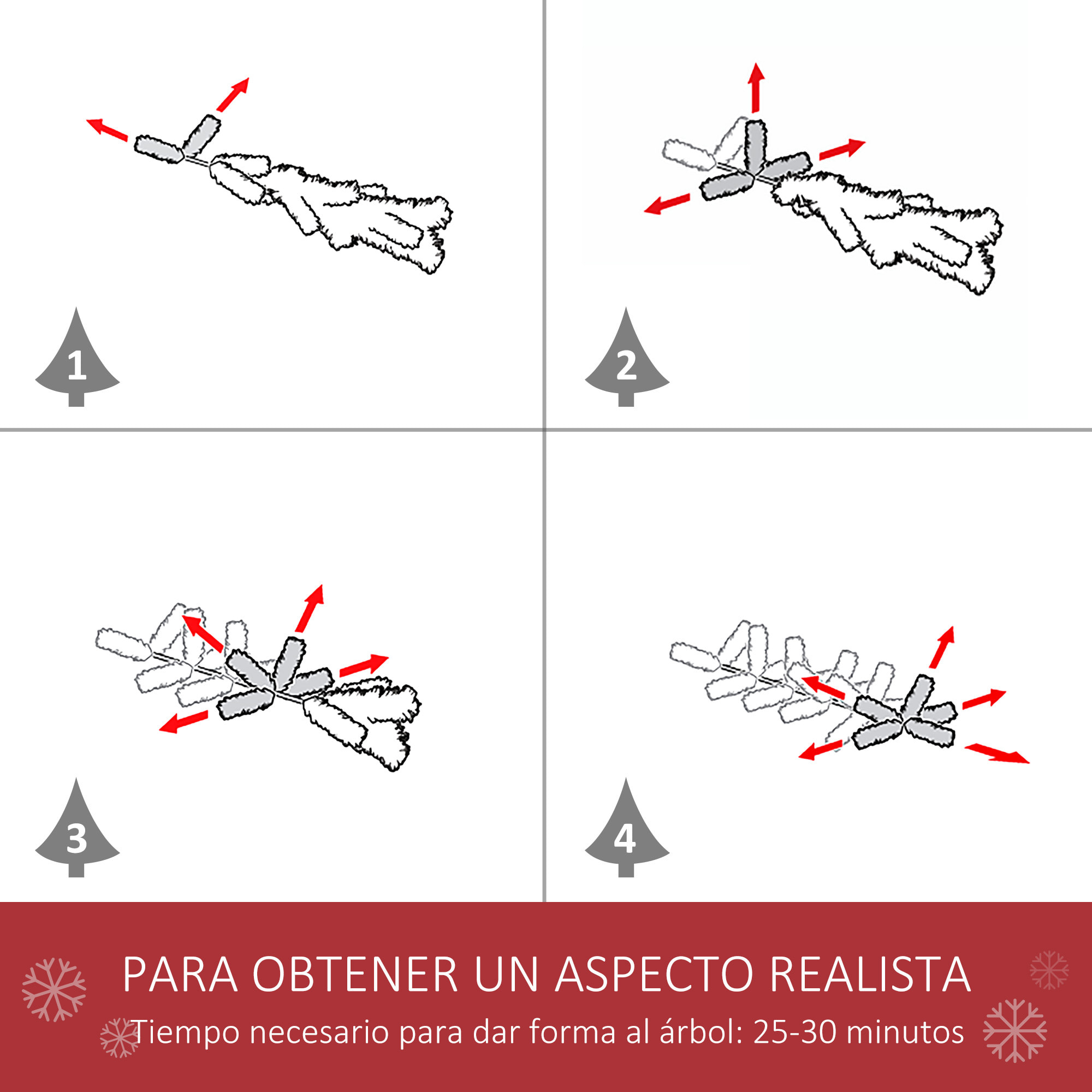 HOMCOM Árbol de Navidad Artificial 180 cm Ignífugo con 724 Ramas con 2 Tipos de Puntas de PVC Base Plegable y Soporte de Acero Decoración Navideña de Interior Verde