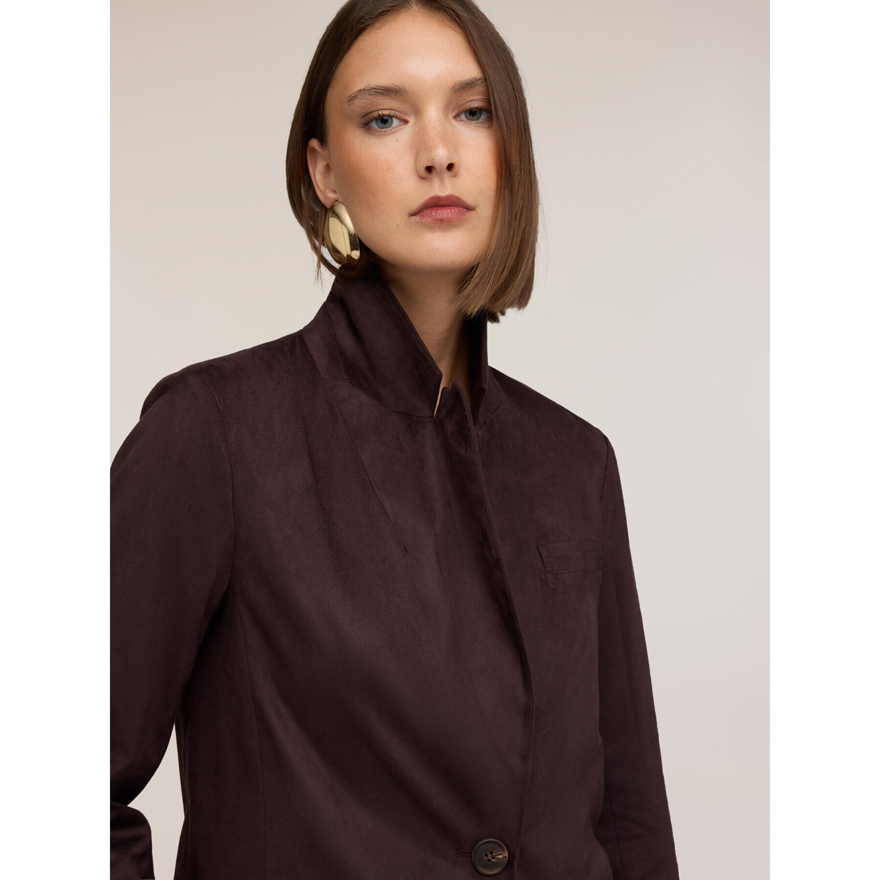 Motivi - Blazer monopetto con collo a lancia - Marrone
