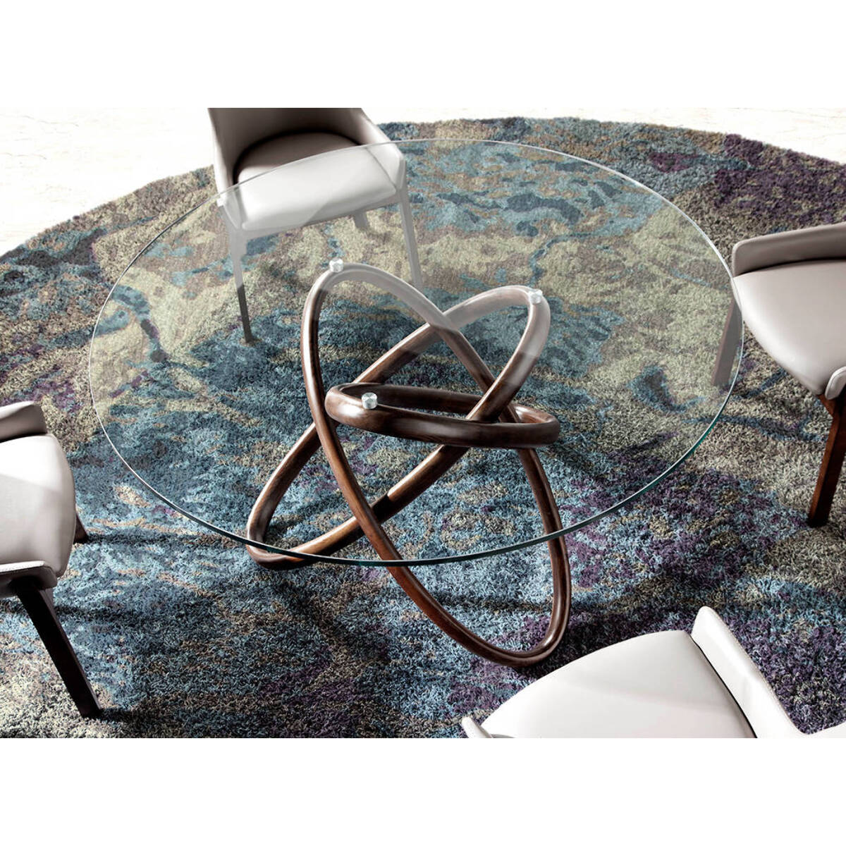 Mesa de Angel Cerda de fresno y cristal