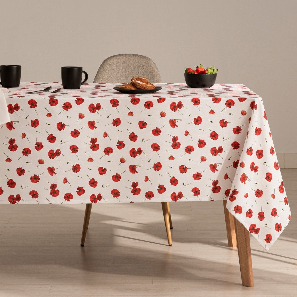 Nappe anti-tâches 100% coton CROUNCH ROUGE