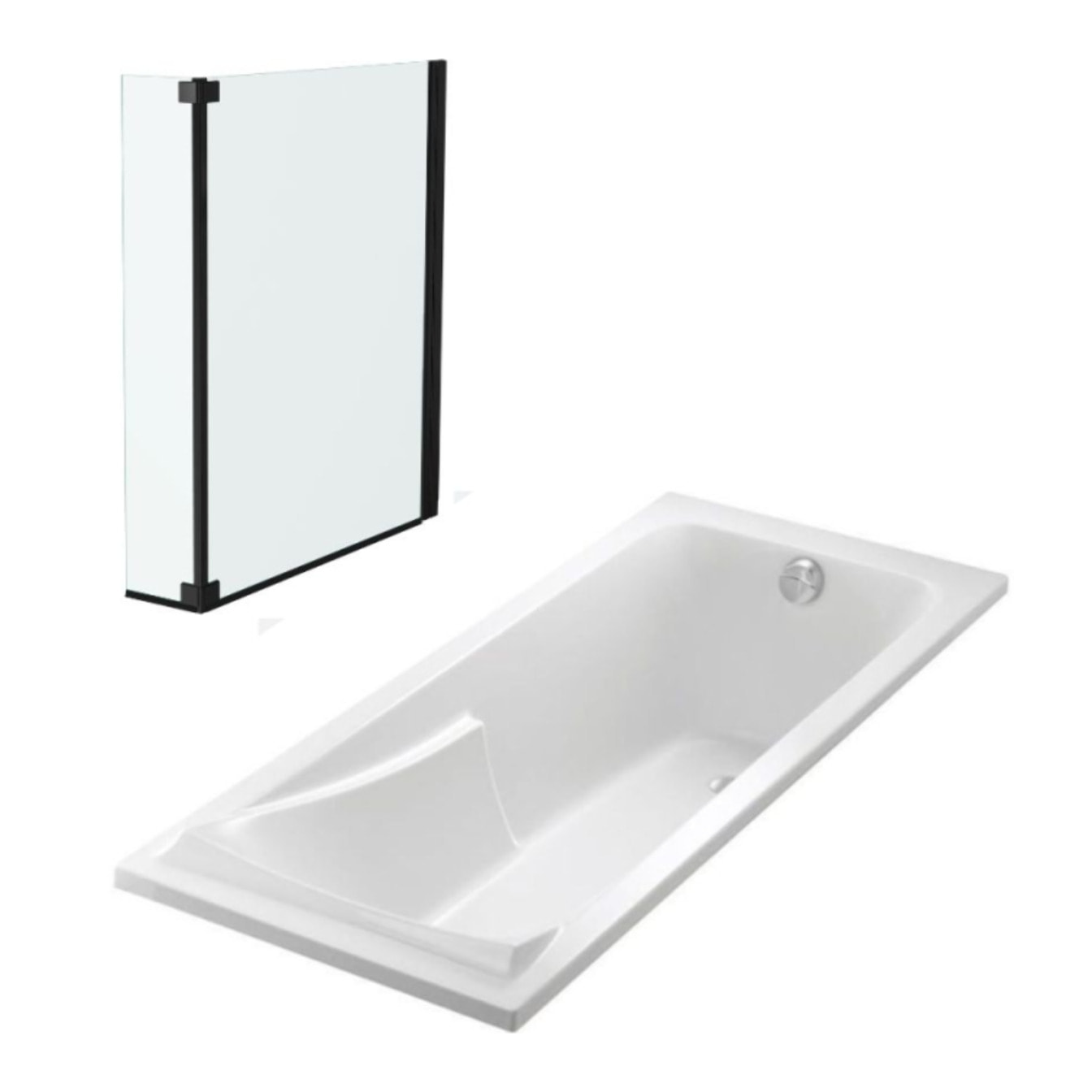 Baignoire Corvette + pare bain 2 volets noir mat