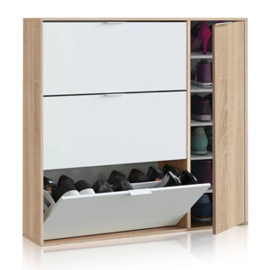 Zapatero Eris 4 Puertas Blanco Artik (Blanco Mate) - Roble Canadian