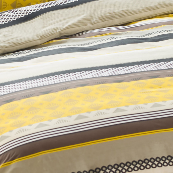 Parure housse de couette 3pcs 100% coton 57fils queenie