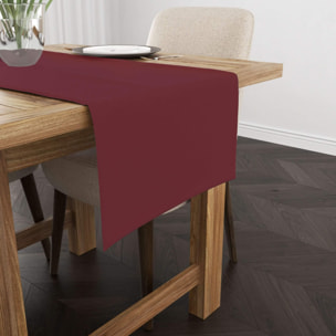 Chemin de table 100% lin Bordeaux 45x140 cm