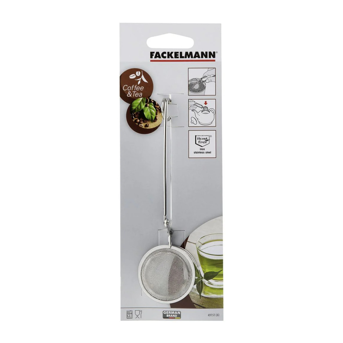Boule à thé type pince à thé en inox 15 cm Fackelmann