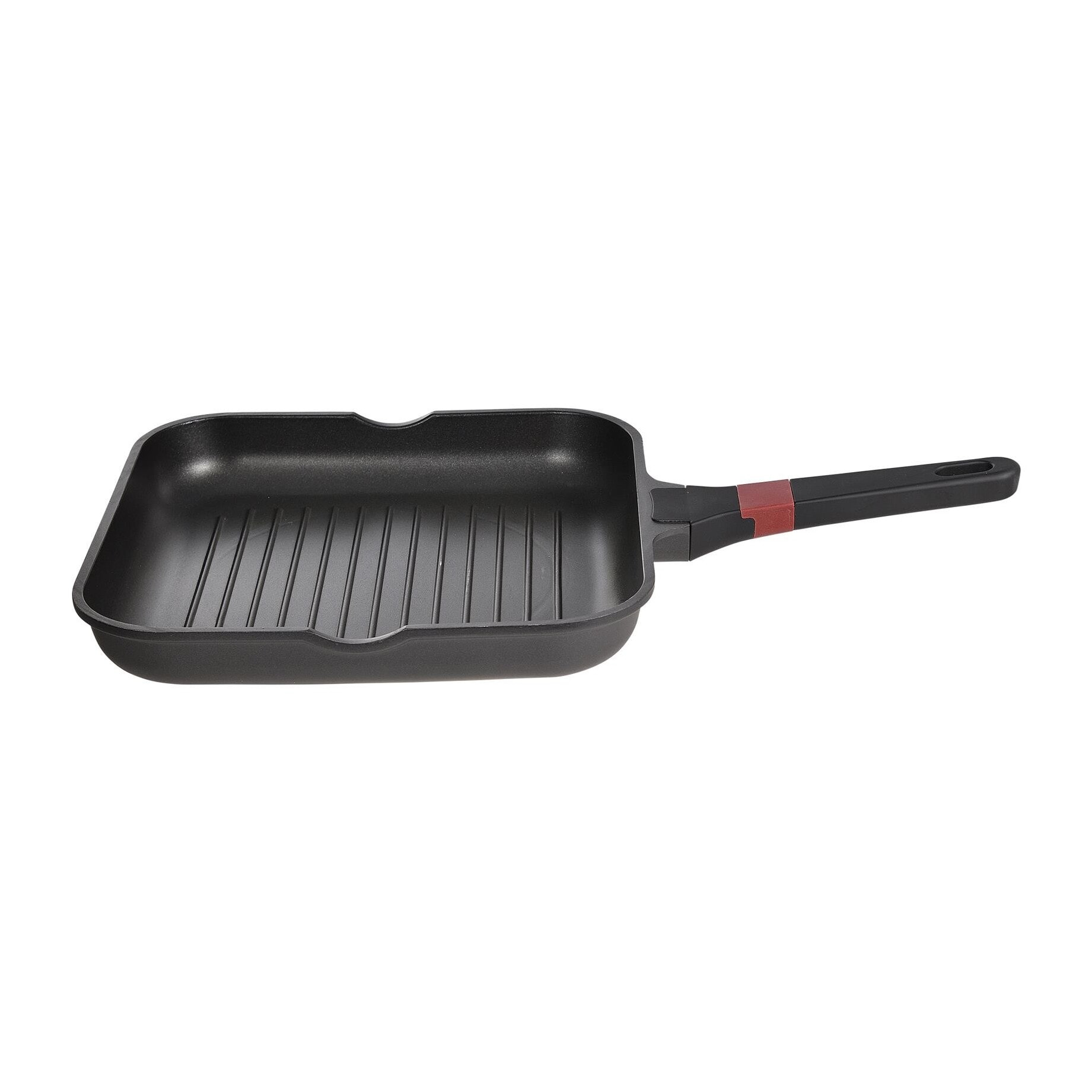 Sartén grill 28x28 cm en aluminio fundido en color negro apta para inducción y antiadherente expert san ignacio