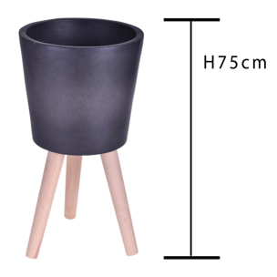 Vaso Con Gambe Faggio. Misure 40X75 Cm - Pezzi 1 - 40X75X40cm - Colore: Grigio - Bianchi Dino - Decori Casa E Complementi