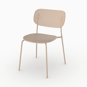 Lot de 2 chaises de jardin empilables en plastique beige - Géa