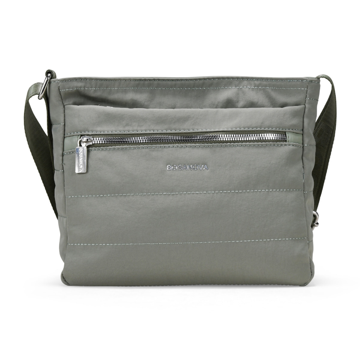 Bolso bandolera taupe con cremallera