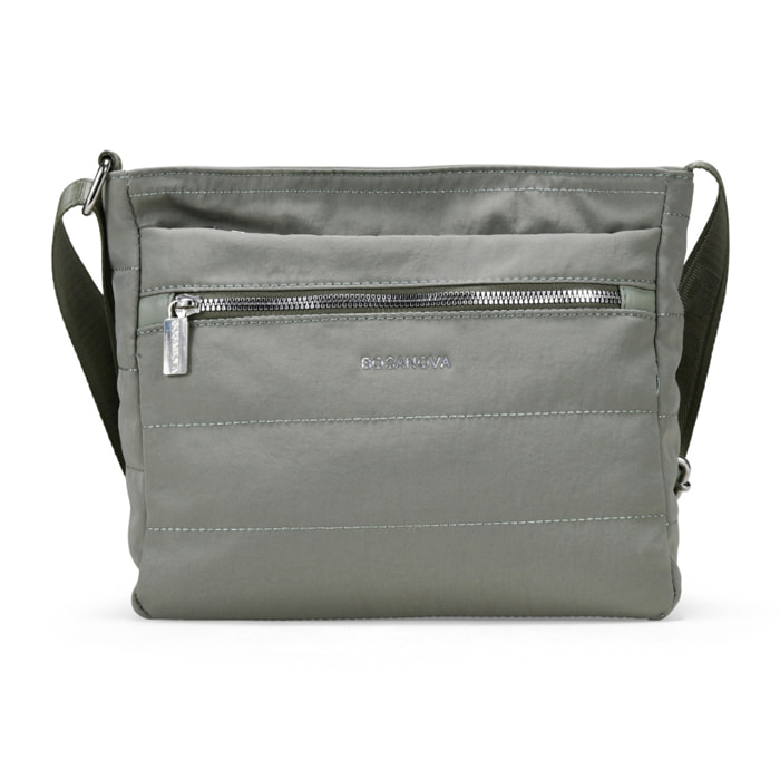 Bolso bandolera taupe con cremallera