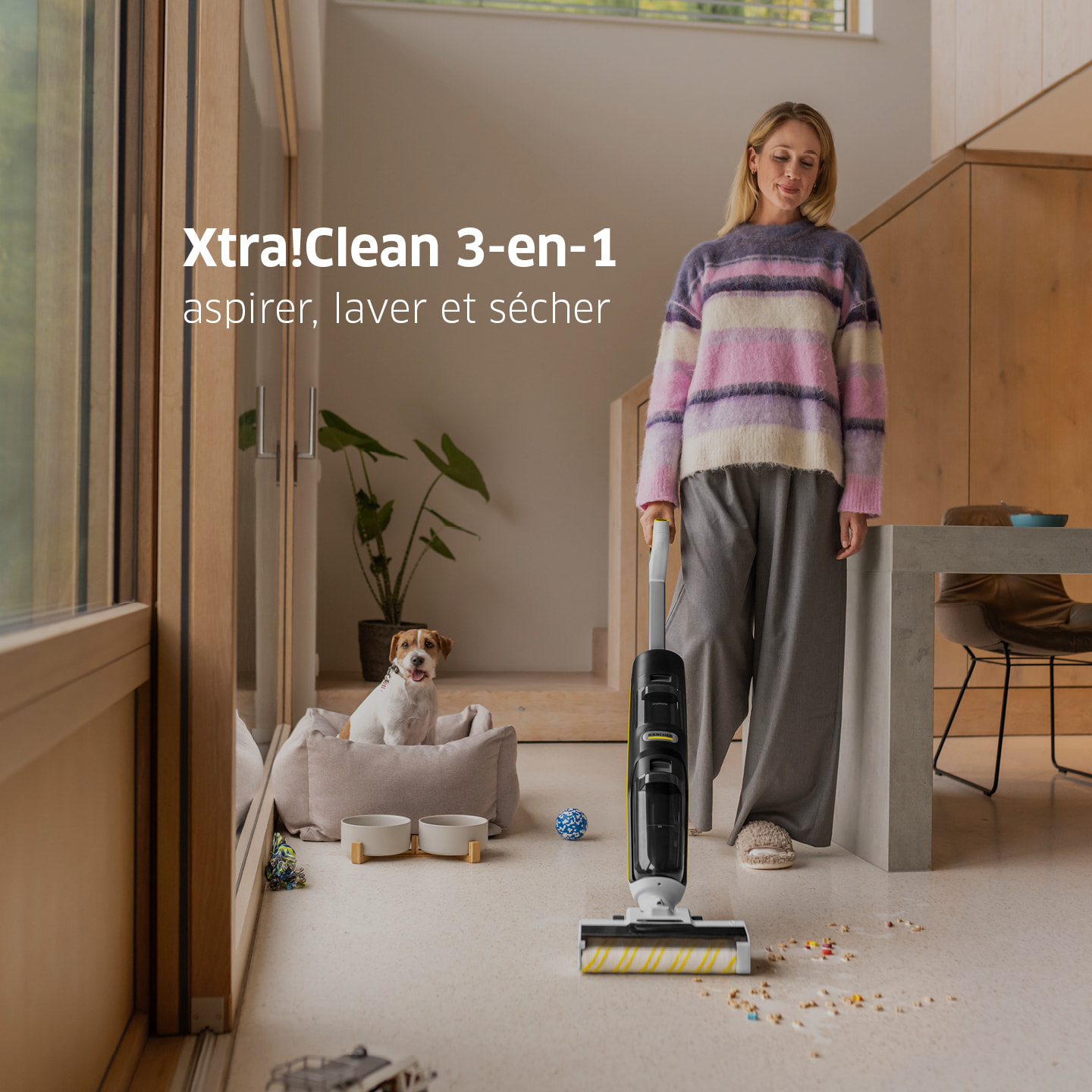 Aspirateur balai laveur sans fil Karcher FCV4 - eau et poussières - 200 m² - aspire lave et sèche