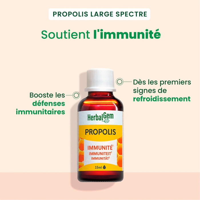 Herbalgem- Propolis Gouttes Immunité - Bio - 15 ml