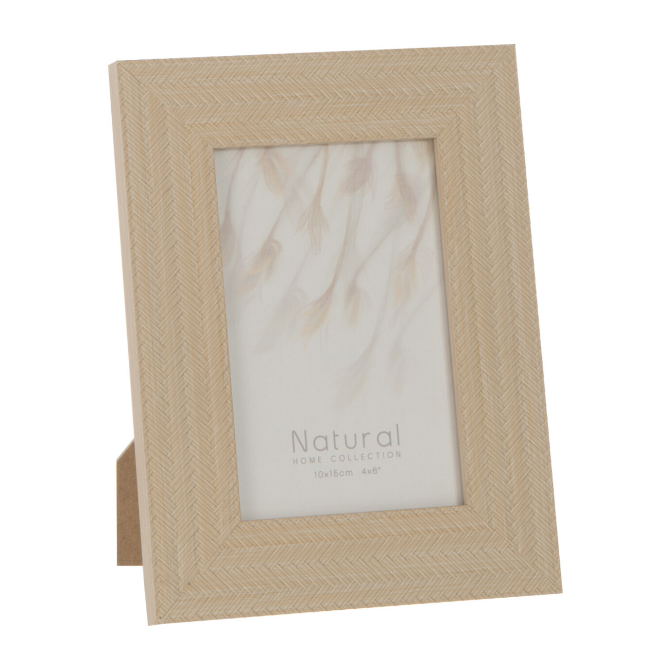 J-Line cadre photo Tissé - bois - beige clair - 4 pièces