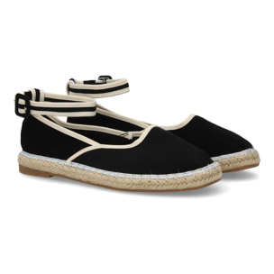 Alpargatas planas para mujer con cintas al tobillo