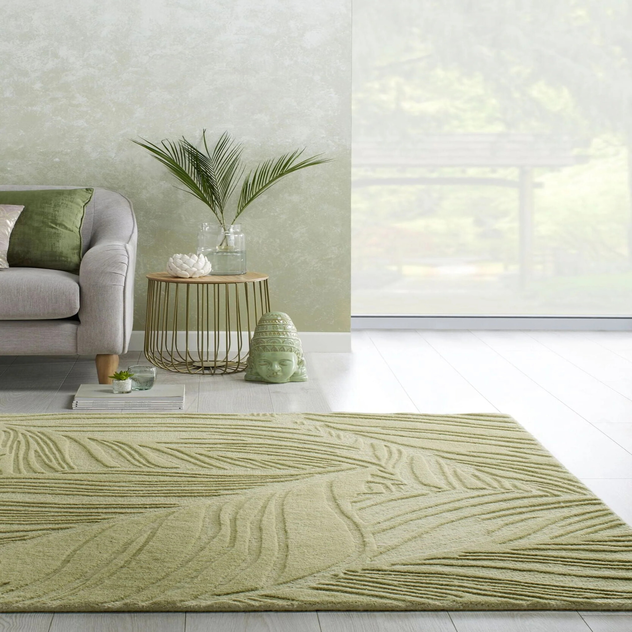 Tapis en laine à motif feuillage LINO LEAF