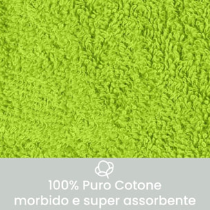 INTRECCI Telo Mare in Spugna, Asciugamano da Spiaggia Grande, 75x190 cm, Telo Mare Lettino con Tasche Portaoggetti e Bottoni, 100% Cotone, Morbido, Assorbente, Asciuga Rapidamente, Colore: Verde