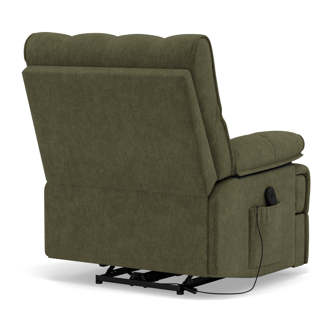 Chandler - Fauteuil relax électrique en velours texturé - Vert