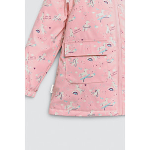 Impermeabile interno in peluche per bambini con stampa unicorno