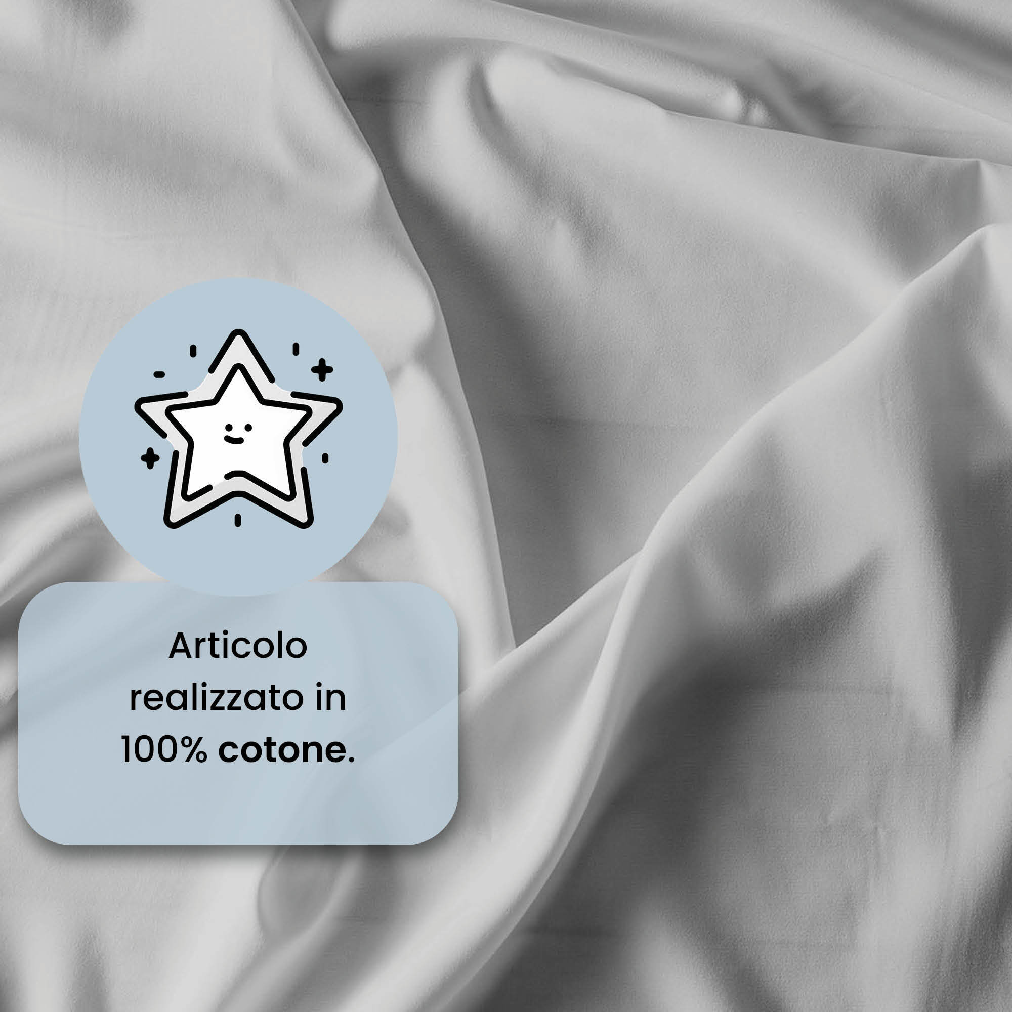 COMPLETO LETTO MAX COLOR, 100% Cotone, Made in Italy - GRIGIO CHIARO