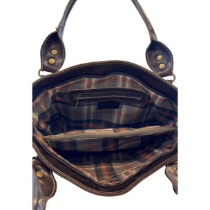 Borsa a Spalla Borsa Shopper da Donna in Pelle Lucida con Tracolla Removibile