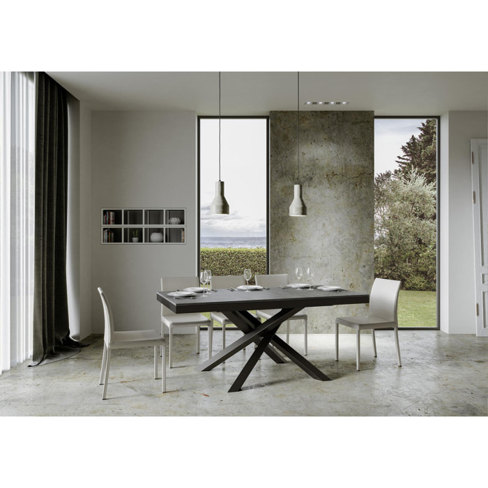 Mesa extensible 90x180/440 cm Volantis Evolution Cemento estructura Antracita