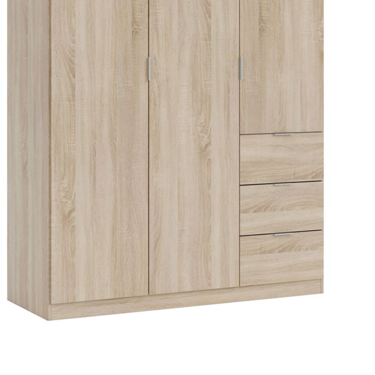Armario Magan 3 puertas y 3 cajones Roble Canadian