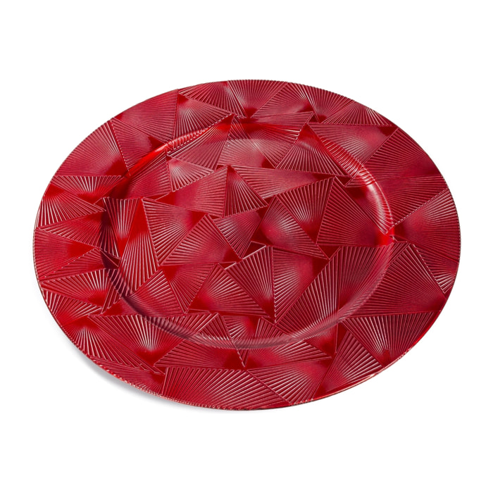 DAM  Vassoio natalizio rosso con motivo, 33 cm. 33x33x1,5cm. colore rosso