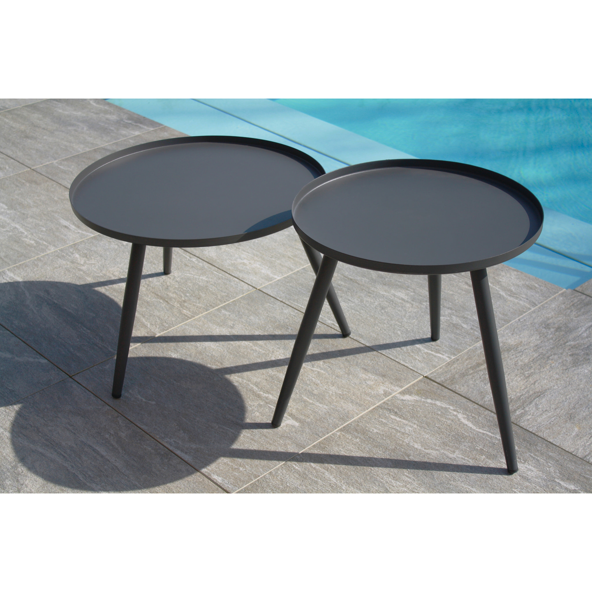 CAPRI - Salon de jardin 4 places en corde tissée et acier