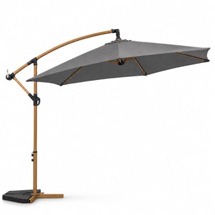 Parasol déporté octogonal  300 cm gris FREY