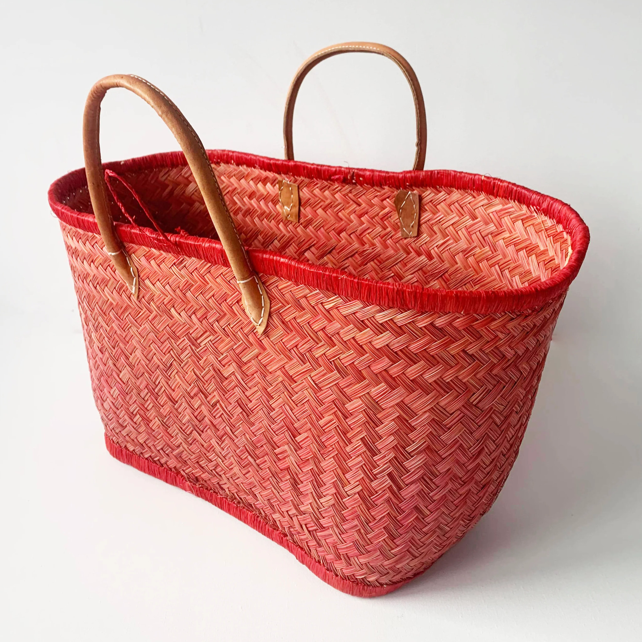 Panier artisanal de Madagascar - Aravola Luxe Uni GM Rouge