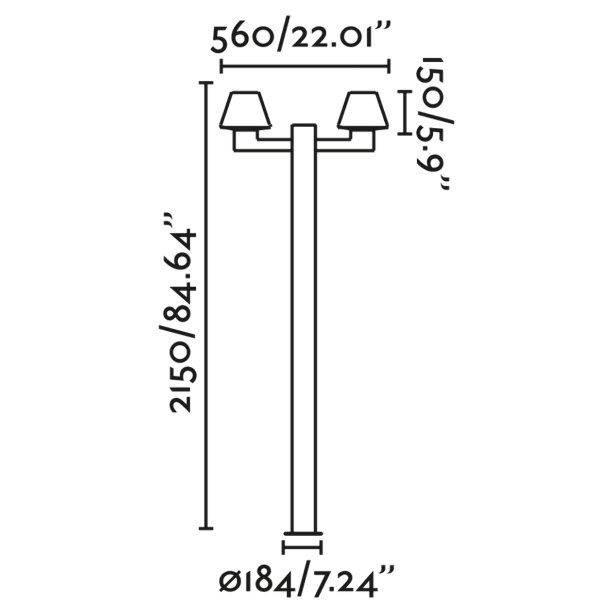 MISTU 2L Lampione grigio scuro