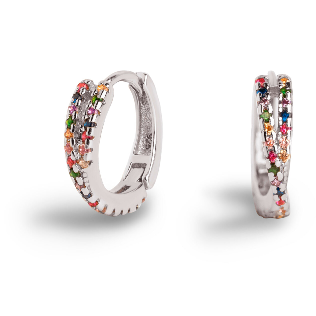 Pendientes Aro Cross Colors Plata