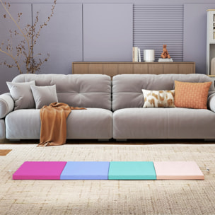 Colchoneta Gimnasia Plegable de Grosor de 5 cm, Tapete de Ejercicio con Asas de Transporte, Bolsa, Esterilla de Gimnasia para Yoga, Aeróbic, Artes Marciales, Multicolor