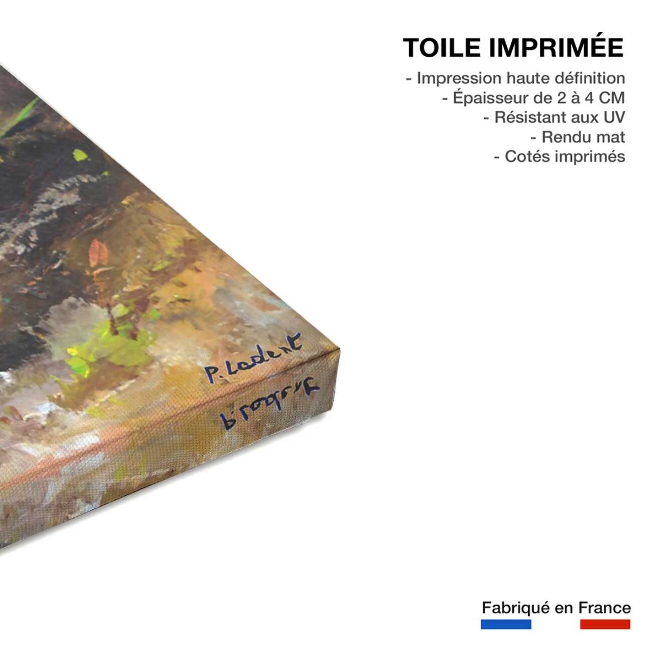 Tableau paysage trio vert Toile imprimée