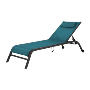 Transat de jardin en acier - bleu canard - GOZO