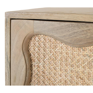 Table de chevet en bois de manguier 60 cm style boho méditerranéen