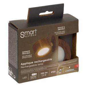 Lampe LED amovible à batterie marron