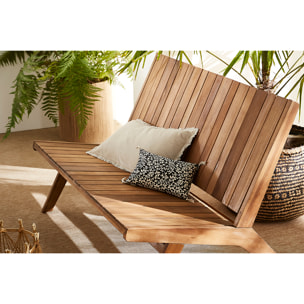 Banc de jardin en bois massif 2 places L116 cm TIDAK