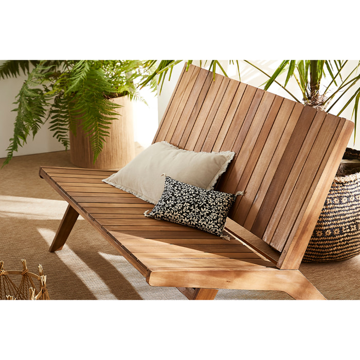 Banc de jardin en bois massif 2 places L116 cm TIDAK