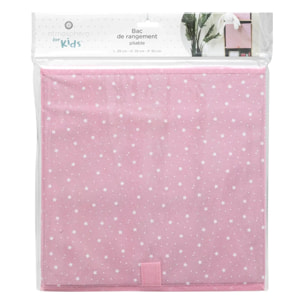 Bac de rangement "Etoile" rose 29x29cm