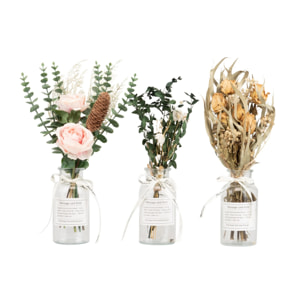 Set 3 Bouquets C/florero Surt H. 37 Cm