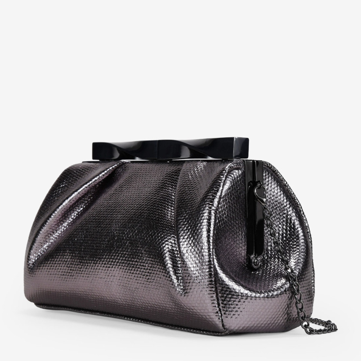 Bolso de fiesta plomo con boquilla