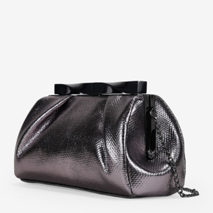 Bolso de fiesta plomo con boquilla