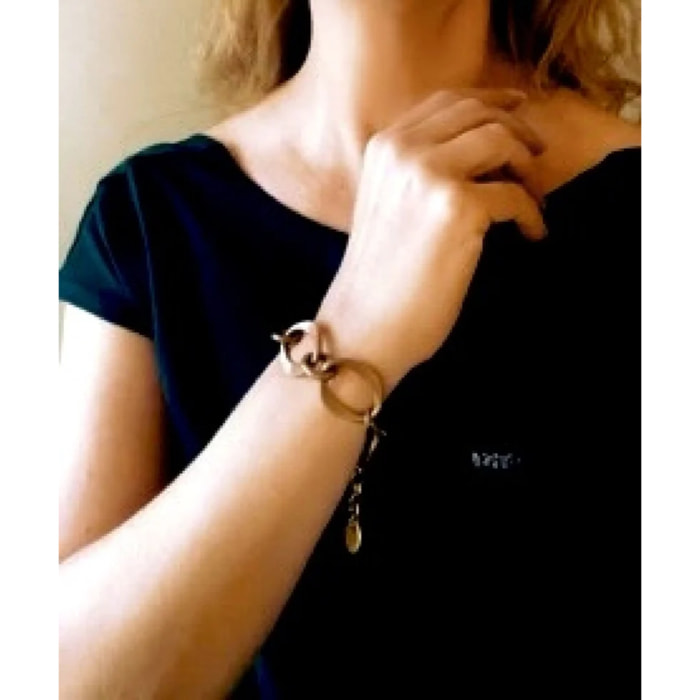 Pulsera Eslabon O chapado bronce