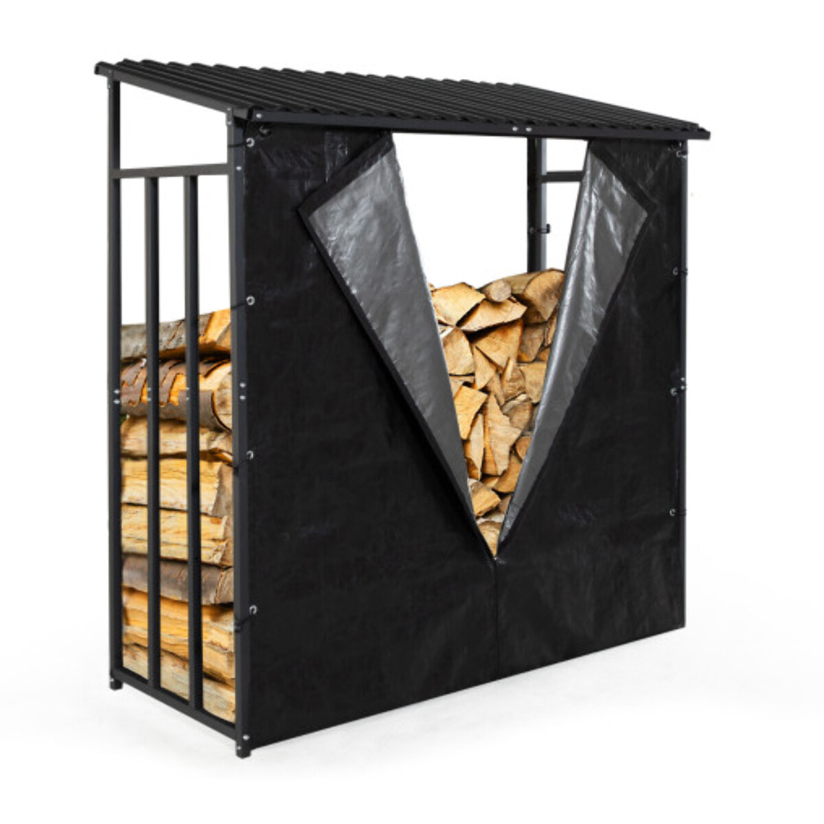 Abri bûches en métal