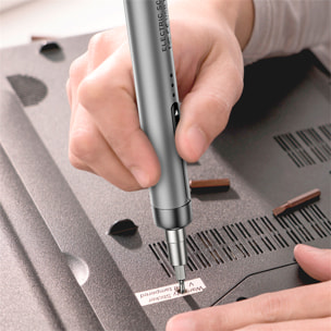 Destornillador eléctrico 46 en 1 con giro bidireccional, batería de 500mAh, 150rpm y 0,3Nm de torsión eléctrica.