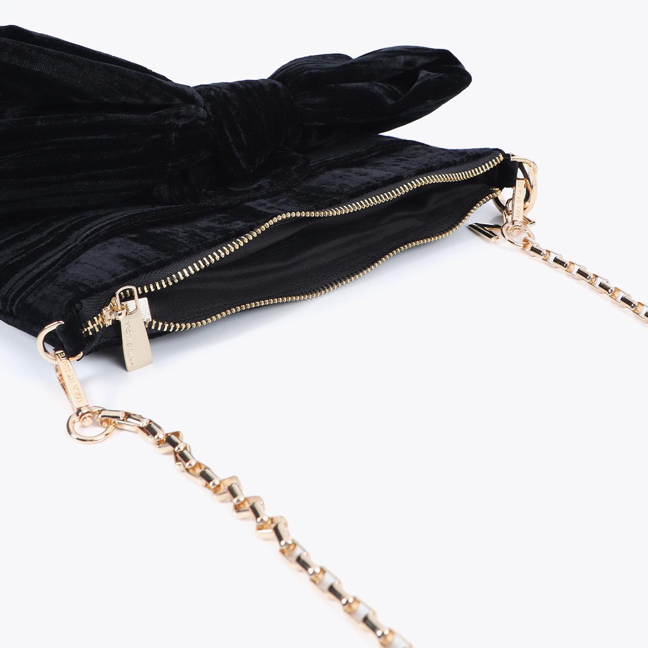 Borsa in velluto con fiocco frontale