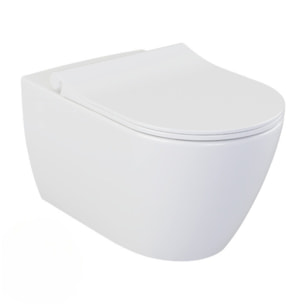 Pack WC Bati-support Geberit UP100 + WC sans bride Livea Bello + Abattant softclose + Plaque Blanc alpin ( Livea BelloGeb1)