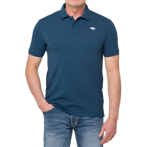 Polo color liso STONEY algodón piqué Azul índigo